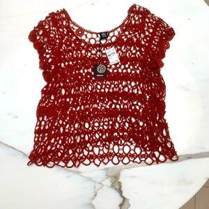 BOBEAU Crochet short sleeve top sz 3x